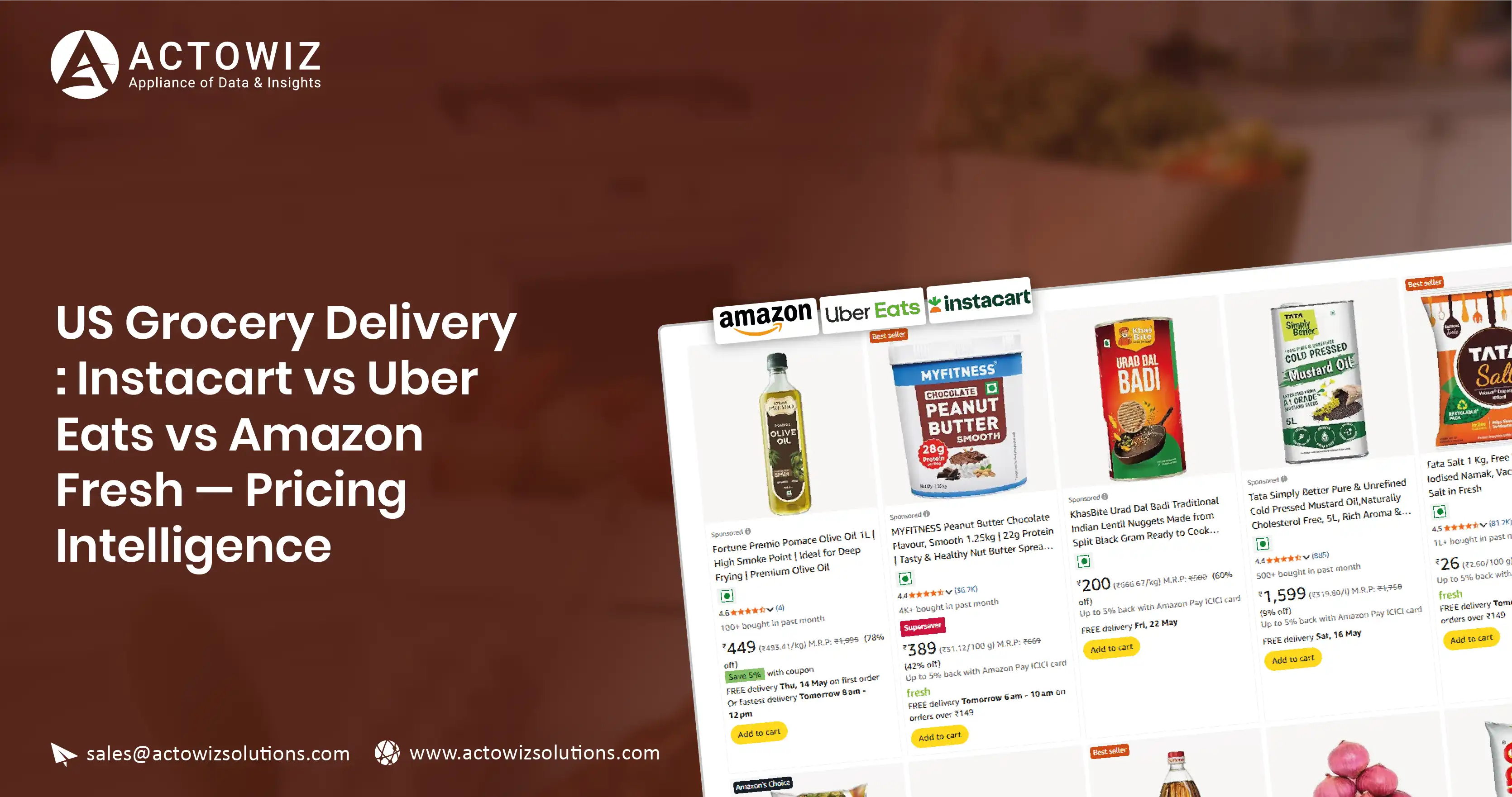 US Grocery Delivery: Instacart vs Uber Eats vs Amazon Fresh — Pricing Intelligence